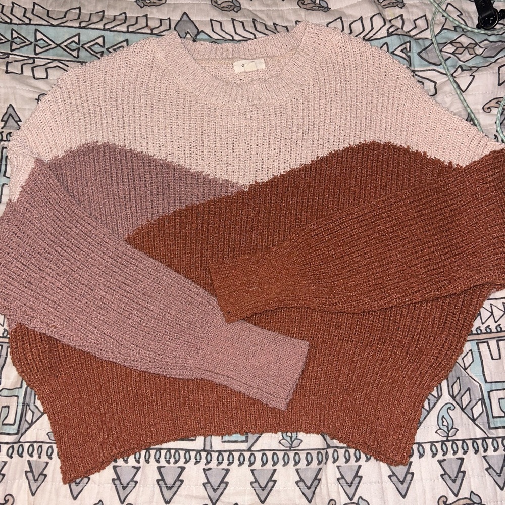Cropped Colorblock Sweater